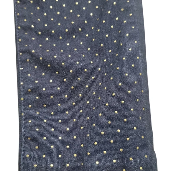 Hudson Women's Collin Vice Versa Skinny Gold Polka-Dot Denim Jeans Size 25 Dark - Picture 7 of 15